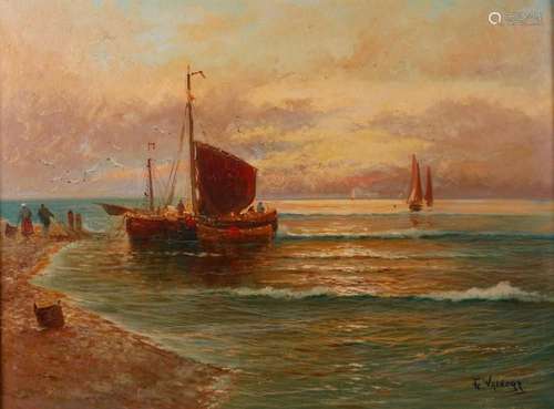 Franz Waldegg, Fischerboot am Strand