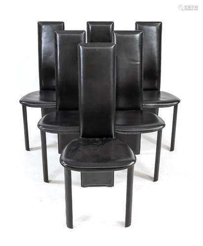 Set of 6 chairs with high backs, ma