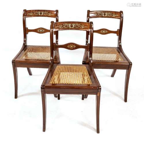 Set of three Biedermeier chairs cir