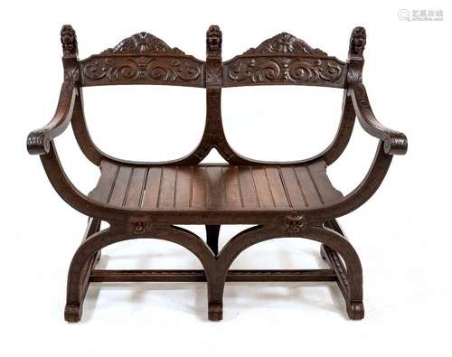 Scissors bench c. 1880, solid oak,