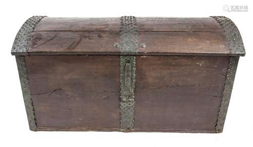 A hope chest around 1800, solid oak