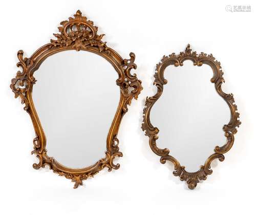 Two wall mirrors in baroque style,