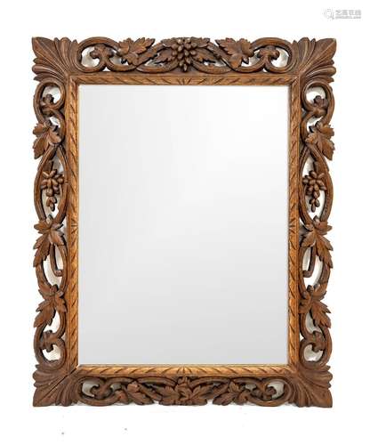 Wall mirror circa 1880, solid oak,