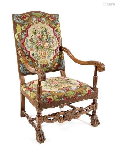 Baroque-style armchair circa 1880,