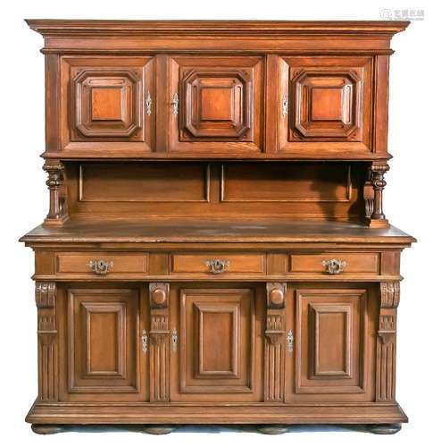 Top buffet around 1880, solid oak/v