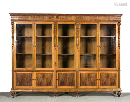 Library cupboard, walnut veneer and