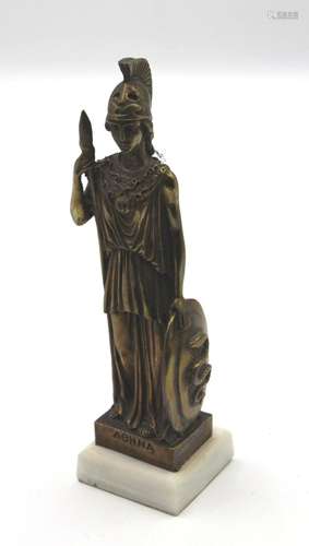 FIGUR DER ATHENA, WOHL BRONZE AUF ONYX