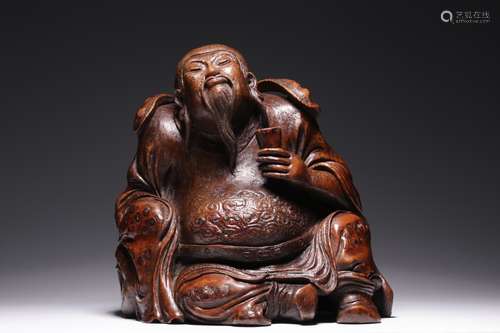 Bamboo root carving Li Bai drunk ornament