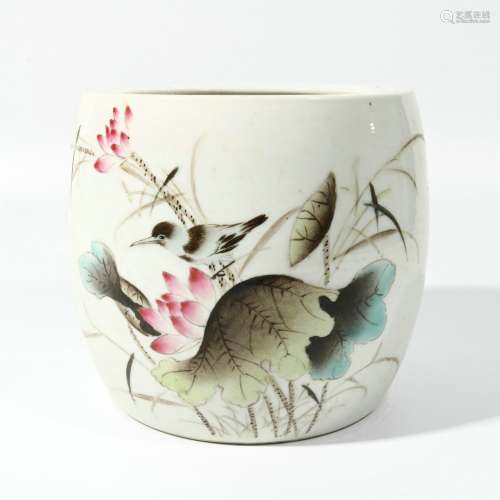 Pastel flower and bird pattern water bowl