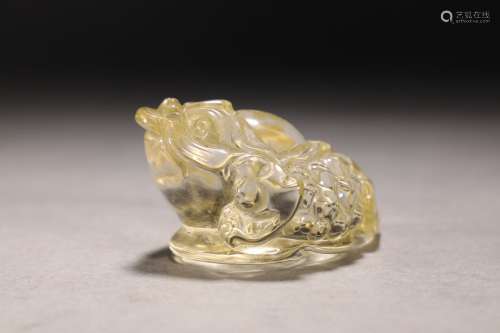 crystal golden toad ornament
