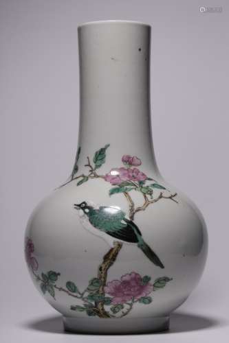 Pastel flower and bird pattern flask