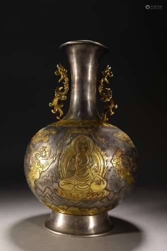 gilt buddha pattern appreciation vase