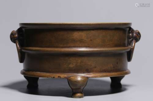 Old Tibetan backflow copper incense burner
