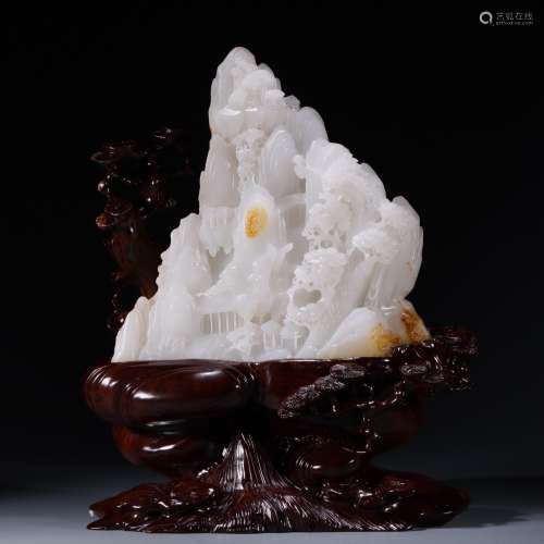 Hetian Jade Landscape Character Shanzi Ornament