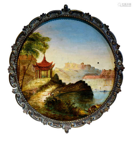 1850-1860s 清末中国风景油画 油画/Oil Painting