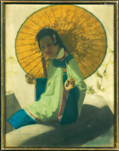 莫文·西尔伯斯坦 1920s 莫文·西尔伯斯坦 撑伞的女子 银盐纸基 手...