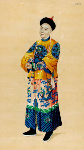 1840-1850s 中国皇帝通草画 通草画