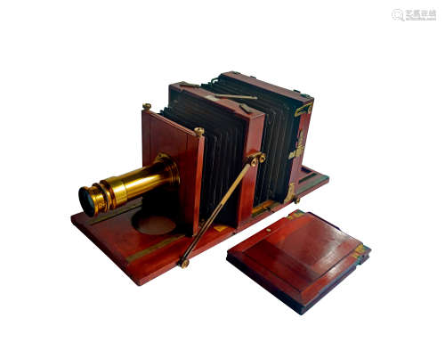乔治·劳顿 1890s 乔治·劳顿 大画幅相机配贝克镜头 木制相机/Wood...
