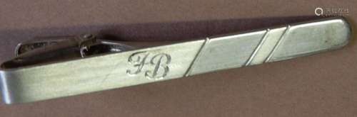 Krawattenclip,monogrammiert "FB",925er Silber