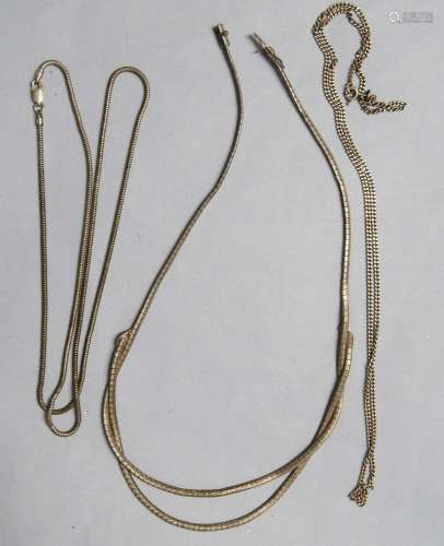 Halscollier und 2 Halsketten,Silber,zusamme