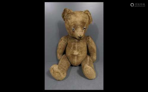 Alter Teddybär mit Knopfaugen,bespielt, Höhe 47cm,um 1920/30