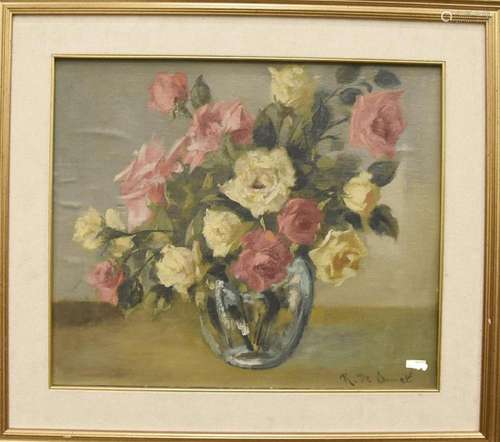 R.deSmet "Blumenbouquet",Öl auf Holz,signiert,ca.4...