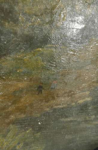 "Waldlandschaft mit Figurenstaffage",Öl auf Holz,w...