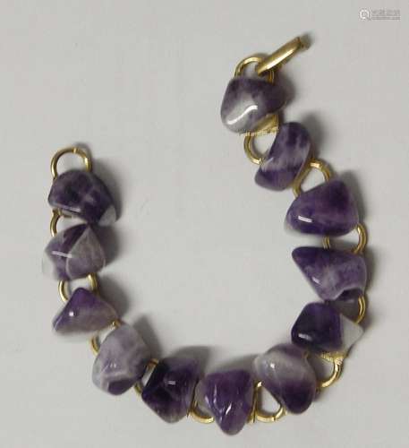 Armband mit Amethysten,vergoldet,Länge ca.17cm