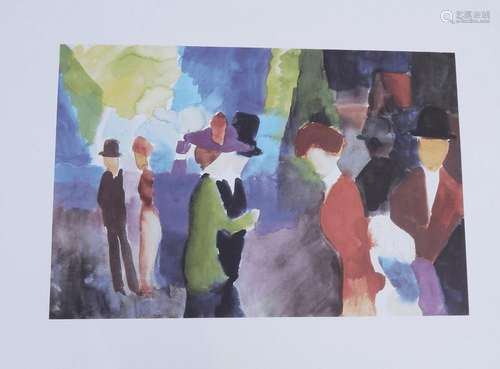 August Macke(1887-1914) "Leute,die sich begegnen",...