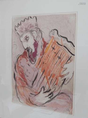 Marc Chagall (1887-1985) "David mit der Harf",Farb...