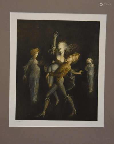 Léonor Fini (1908-1996) "Theatergruppe",Farblithog...