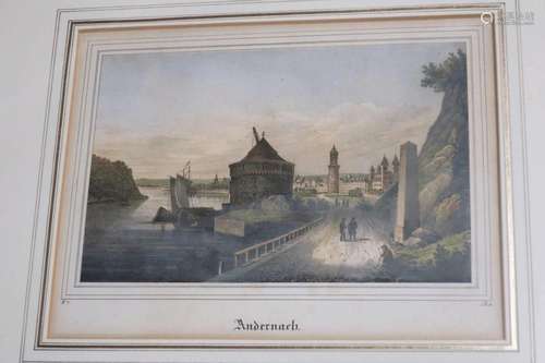 "Andernach mit Rheinhafen",Original-Lithographie u...