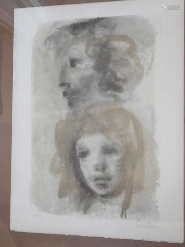 Leonor Fini(1908-1996) "2 Têtes", Farblithographie...