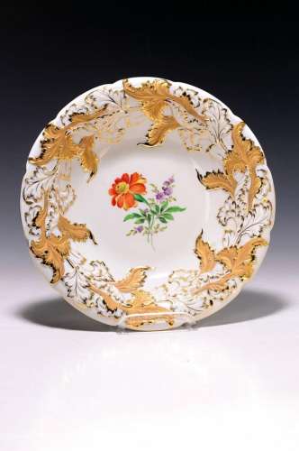 pompous bowl, Meissen, flower II, 1930s, 2. choice