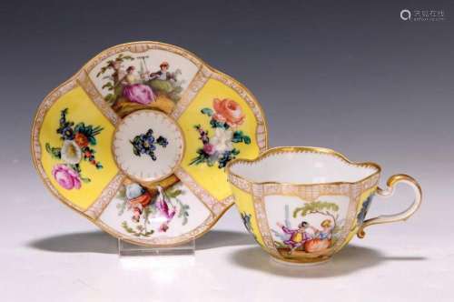 Cup with saucer, Meissen, around 1870/80, 2nd quality