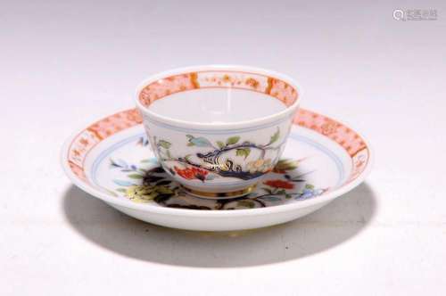 Cup with saucer, Meissen, 20th century, Kakiemon