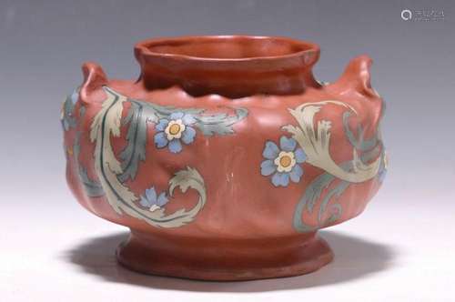 Vase, Mettlach, Villeroy & Boch, around 1899, red potter...