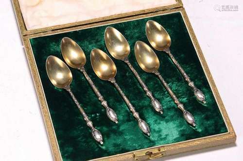 Six coffee spoons, France, around 1880, historicist