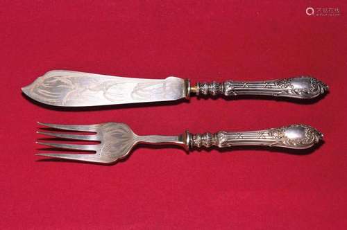 Serving cutlery, Vienna, around 1890, 830 silver, used