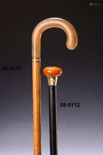 Walking stick, German, around 1900, round hookhandle made