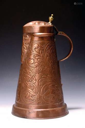 Large lidded jug/wine jug, German, around 1780/1800