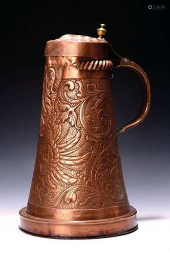 Large lidded jug/wine jug, German, around 1780/1800