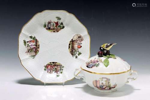 Lidded tureen with saucer, Meissen, around 1740-45