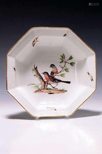 Octagonal bowl, Meissen, around 1740-45, porcelain