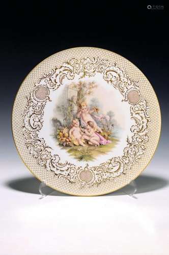 Large wall plate, KPM, 19th century, high- quality