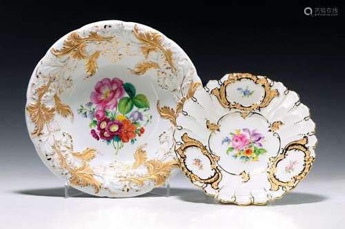 Small ceremonial plate and bowl, Meissen, 19th and 20th