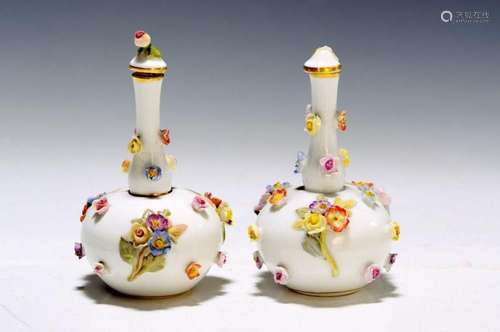 Two lidded vases/flacons, Meissen, around 1890