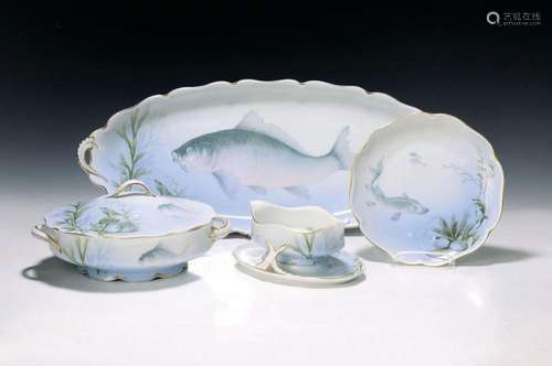 Fish service, Rosenthal, Madeleine, 20/30s, porcelain, a