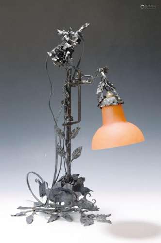 Table lamp with glass shade, probably France, 1st half of