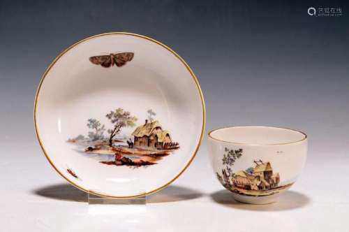 Cup with saucer, Höchst, around 1765-96, porcelain